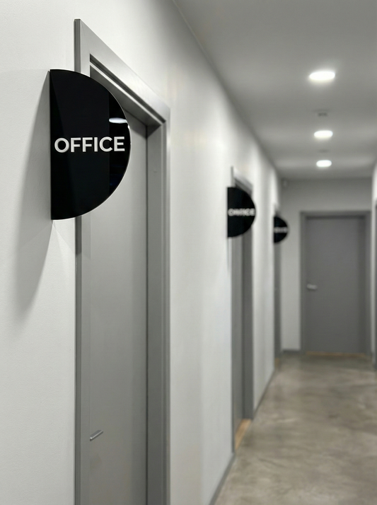 Custom Half-Round Acrylic Door Sign