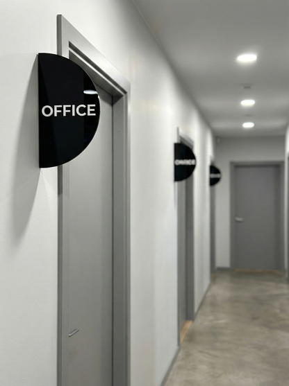 Custom Half-Round Acrylic Door Sign