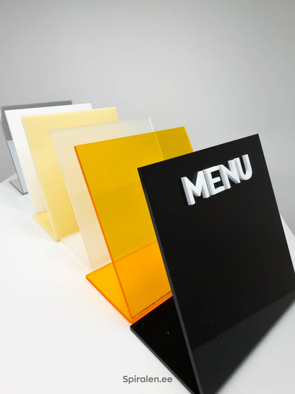 Akrüülist lauamenüü alus